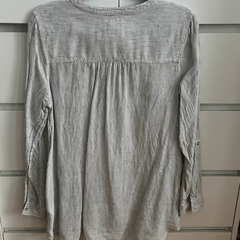 Sigrid Olsen button front linen tunic - size M 31" L - Picture 3 of 5